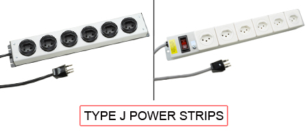 TYPE J Power strips are used in the following Countries:
<br>
Primary Country known for using TYPE J power strips is Switzerland.

<br>Additional Countries that use TYPE J power strips are Liechtenstein, Rwanda.

<br><font color="yellow">*</font> Additional Type J Electrical Devices:

<br><font color="yellow">*</font> <a href="https://internationalconfig.com/icc6.asp?item=TYPE-J-PLUGS" style="text-decoration: none">Type J Plugs</a> 

<br><font color="yellow">*</font> <a href="https://internationalconfig.com/icc6.asp?item=TYPE-J-CONNECTORS" style="text-decoration: none">Type J Connectors</a> 

<br><font color="yellow">*</font> <a href="https://internationalconfig.com/icc6.asp?item=TYPE-J-OUTLETS" style="text-decoration: none">Type J Outlets</a> 

<br><font color="yellow">*</font> <a href="https://internationalconfig.com/icc6.asp?item=TYPE-J-POWER-CORDS" style="text-decoration: none">Type J Power Cords</a>

<br><font color="yellow">*</font> <a href="https://internationalconfig.com/icc6.asp?item=TYPE-J-ADAPTERS" style="text-decoration: none">Type J Adapters</a>

<br><font color="yellow">*</font> <a href="https://internationalconfig.com/worldwide-electrical-devices-selector-and-electrical-configuration-chart.asp" style="text-decoration: none">Worldwide Selector. View all Countries by TYPE.</a>

<br>View examples of TYPE J power strips below.